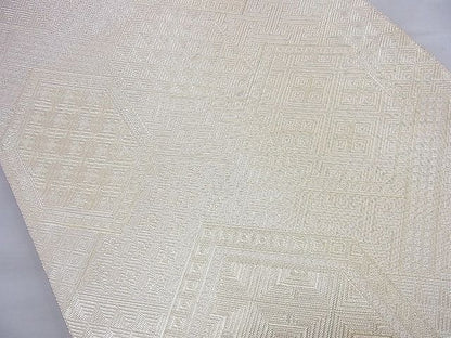 平和屋着物◎佐賀錦 全通柄袋帯 亀甲文 金糸 逸品 BAAJ9898cm
