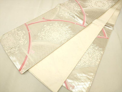 平和屋着物◎六通柄袋帯 正倉院花文 銀糸 逸品 CAAH5640qe