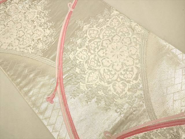 平和屋着物◎六通柄袋帯 正倉院花文 銀糸 逸品 CAAH5640qe