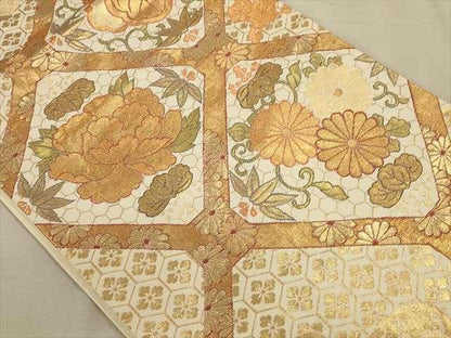 平和屋着物◎六通柄袋帯 天井花唐草文 金糸 逸品 CAAH5670qe