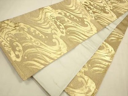 平和屋着物◎六通柄袋帯 立波文 金糸 逸品 CAAH5676qe