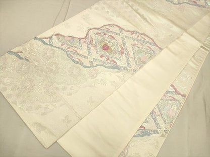 平和屋着物◎六通柄袋帯 流水花蝶文 金銀糸 逸品 CAAH5683qe