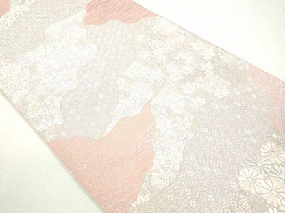 平和屋着物◎西陣 服部織物謹製 六通柄袋帯 松風 銀糸 逸品 CAAI1233ku