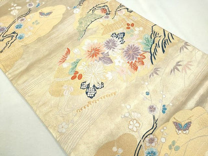 平和屋着物◎六通柄袋帯 清花茶屋辻文 金糸 逸品 CAAI1242ku