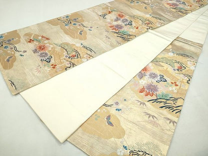 平和屋着物◎六通柄袋帯 清花茶屋辻文 金糸 逸品 CAAI1242ku