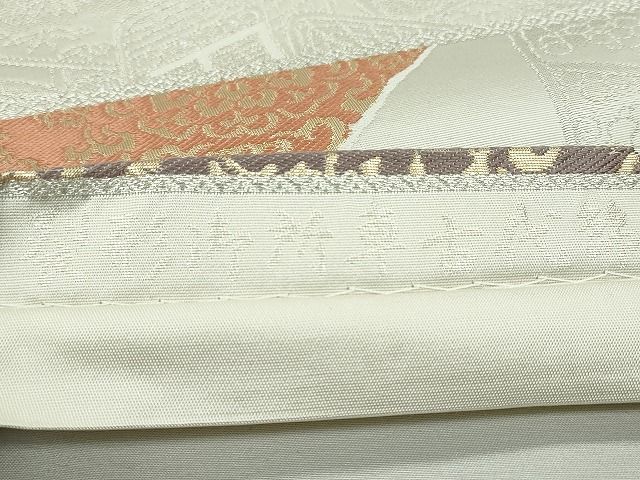 平和屋着物◎六通柄袋帯 裂型御所車古代錦 金銀糸 逸品 CAAI1268ku