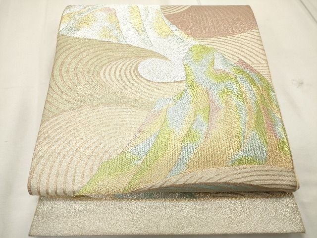 平和屋着物◎六通柄袋帯 遠山流水文 金銀糸 逸品 CAAG5536ak