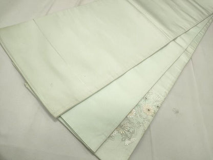 平和屋着物◎太鼓柄袋帯 雲取り菊萩文 銀糸 逸品 CAAG5538ak