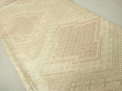 平和屋着物◎佐賀錦 全通柄袋帯 松皮菱文 金糸 逸品 CAAI1332ak