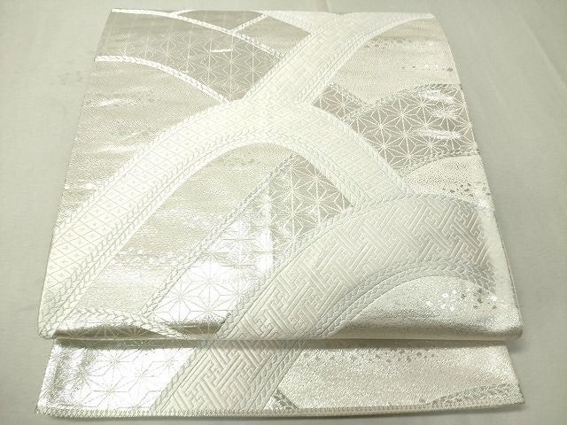 平和屋着物◎六通柄袋帯 唐織 吉祥文 九百錦 銀糸 逸品 CAAI1352ak