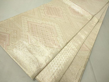 平和屋着物◎佐賀錦 全通柄袋帯 松皮菱文 金糸 逸品 CAAI1332ak