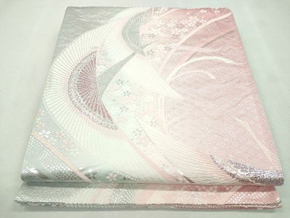 平和屋着物◎六通柄袋帯 飛鳥文 銀糸 逸品 CAAI1282ku
