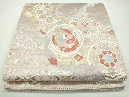 平和屋着物◎六通柄袋帯　正倉院鳳凰草花文　金糸　逸品　CAAI1285ku