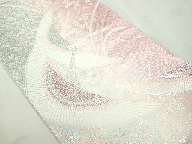 平和屋着物◎六通柄袋帯 飛鳥文 銀糸 逸品 CAAI1282ku