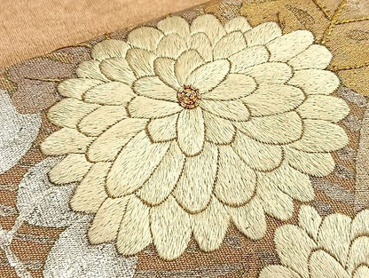 平和屋着物■太鼓柄袋帯 菊 金銀彩 逸品 BAAK2507ea