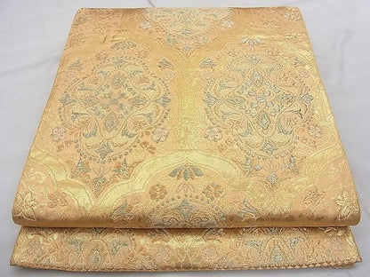 平和屋着物◎六通柄袋帯 正倉院花文 金糸 逸品 BAAJ9031qt