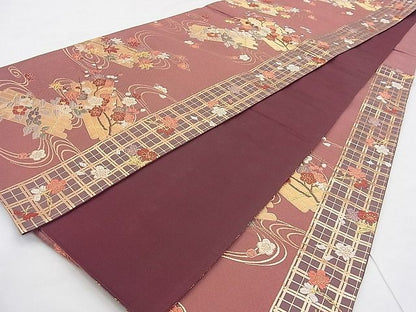 平和屋着物◎六通柄袋帯 唐織 花筏 金糸 鈴乃屋扱い 逸品 BAAJ9042qt