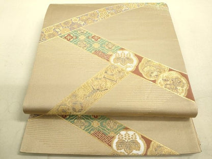 平和屋着物■六通柄袋帯　宝尽くし吉祥花文　金糸　逸品　DAAI4759du