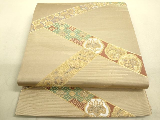 平和屋着物■六通柄袋帯　宝尽くし吉祥花文　金糸　逸品　DAAI4759du
