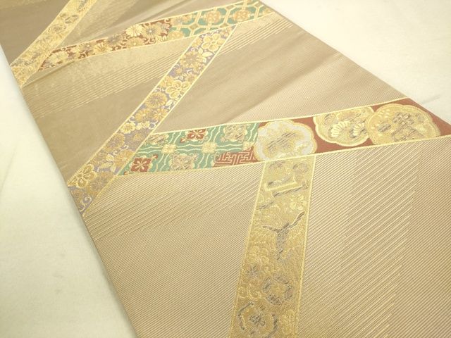 平和屋着物■六通柄袋帯　宝尽くし吉祥花文　金糸　逸品　DAAI4759du