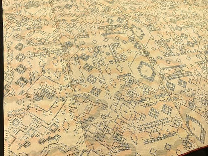 平和屋着物■上質な紬 幾何学文様 逸品 BAAK1777xi