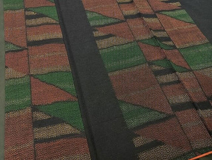 平和屋着物■上質な紬 駒刺繍 地紙花鳥文 金彩 逸品 BAAK1780xi