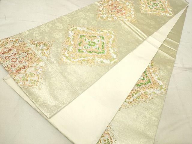 平和屋着物◎六通柄袋帯 正倉院花菱文 金銀糸 逸品 DAAH9386mz