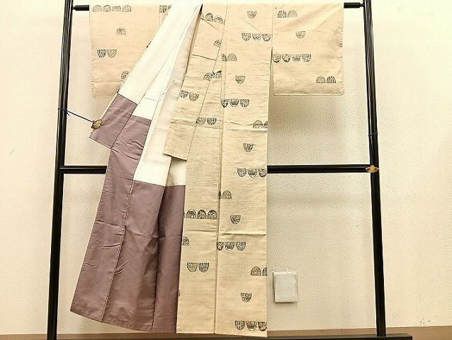 平和屋着物■上質な紬 風景人物文 逸品 BAAK5202xi