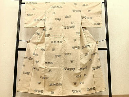平和屋着物■上質な紬 風景人物文 逸品 BAAK5202xi