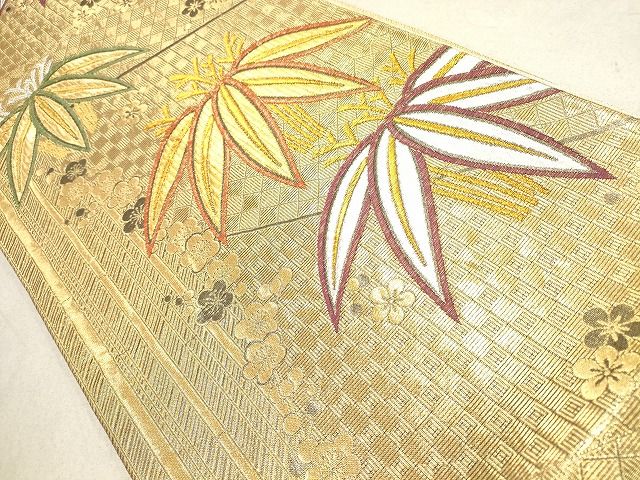 平和屋着物◎佐賀錦 太鼓柄袋帯 笹竹 金銀糸 逸品 DAAH9429mz
