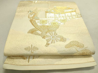 平和屋着物◎六通柄袋帯 風景松文 金糸 逸品 DAAH9495mz