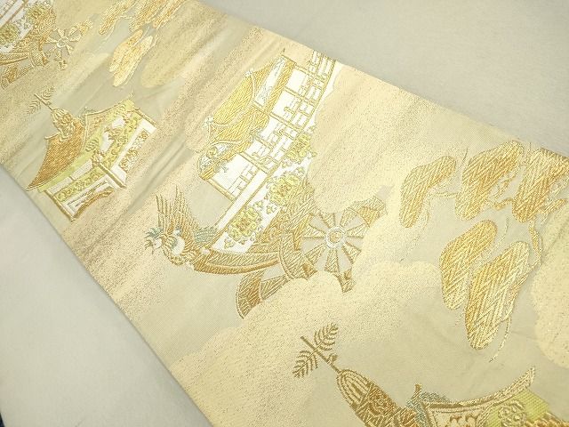 平和屋着物◎六通柄袋帯 風景松文 金糸 逸品 DAAH9495mz