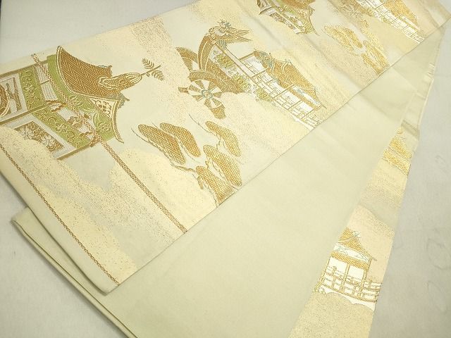 平和屋着物◎六通柄袋帯 風景松文 金糸 逸品 DAAH9495mz