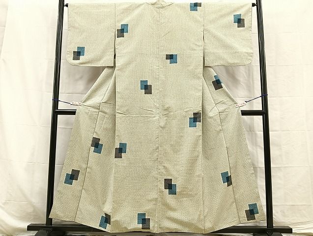 平和屋着物■上質な紬 色紙重ね 逸品 BAAK9026yt