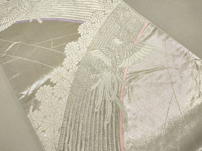 平和屋着物◎六通柄袋帯 唐織 鳳凰花文 銀糸 逸品 DAAI3189ya