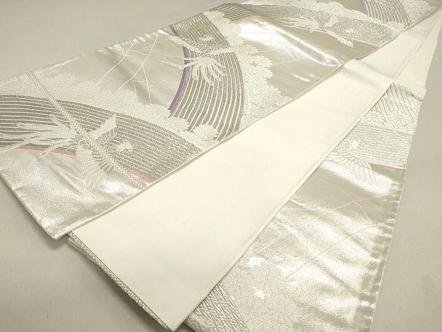 平和屋着物◎六通柄袋帯 唐織 鳳凰花文 銀糸 逸品 DAAI3189ya