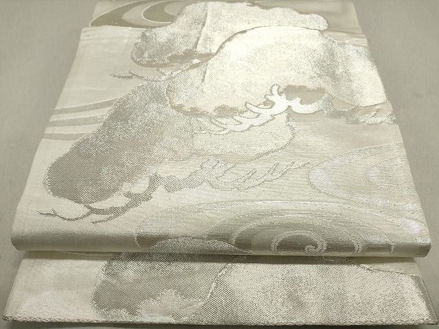 平和屋着物◎六通柄袋帯 流水松文 銀糸 逸品 DAAI3243ya