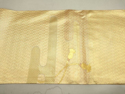 平和屋着物◎佐賀錦　両面　六通柄　本袋帯　文箱花文　金銀糸　逸品　DAAI3229ya