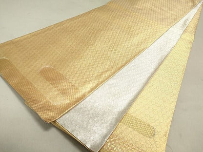 平和屋着物◎佐賀錦　両面　六通柄　本袋帯　文箱花文　金銀糸　逸品　DAAI3229ya