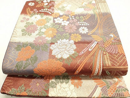 平和屋着物◎六通柄袋帯 鳳凰花文 金糸 逸品 DAAI3244ya