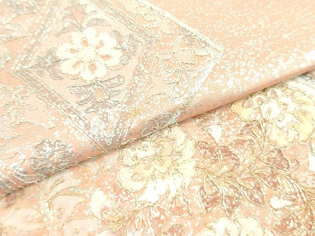 平和屋着物◎太鼓柄袋帯 駒刺繍 吉祥地紙花文 金銀糸 引箔 逸品 DAAH4963yyy