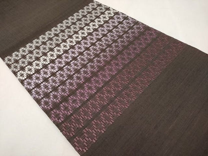 平和屋本店■極上　超希少　国画会会員　原田麻那　浮き織　九寸開き名古屋帯　紬地　逸品　CYAA0762s4