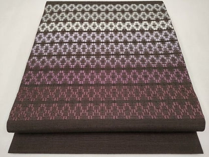 平和屋本店■極上　超希少　国画会会員　原田麻那　浮き織　九寸開き名古屋帯　紬地　逸品　CYAA0762s4