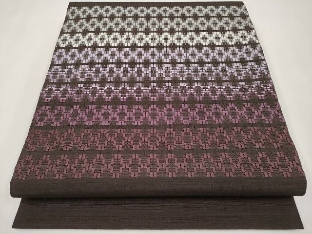 平和屋本店■極上　超希少　国画会会員　原田麻那　浮き織　九寸開き名古屋帯　紬地　逸品　CYAA0762s4