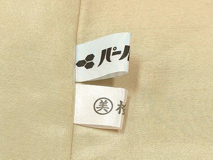 平和屋本店●極上 京都染織メーカー・貴久樹謹製 野蚕糸 ナチュラルタッサー ゴールデンムガ 枯色 証紙付 逸品 未使用 CYAA0771s4