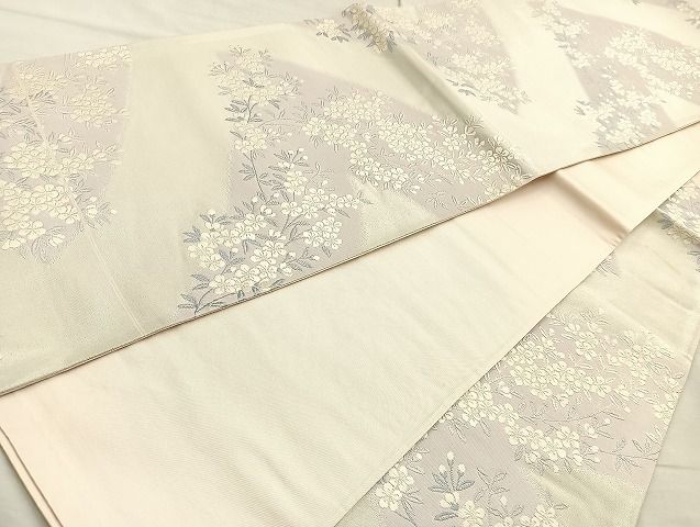 平和屋着物◎六通柄袋帯 唐織 梅 銀糸 逸品 BAAK6091cm
