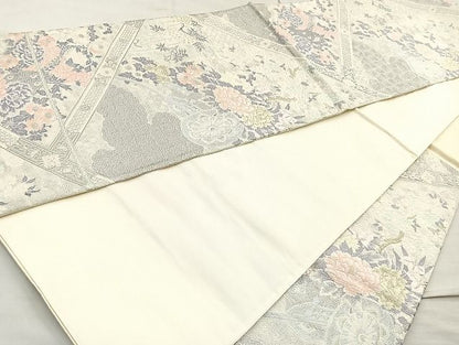 平和屋着物◎六通柄袋帯 唐織 花車華文 金銀糸 逸品 BAAK6108cm