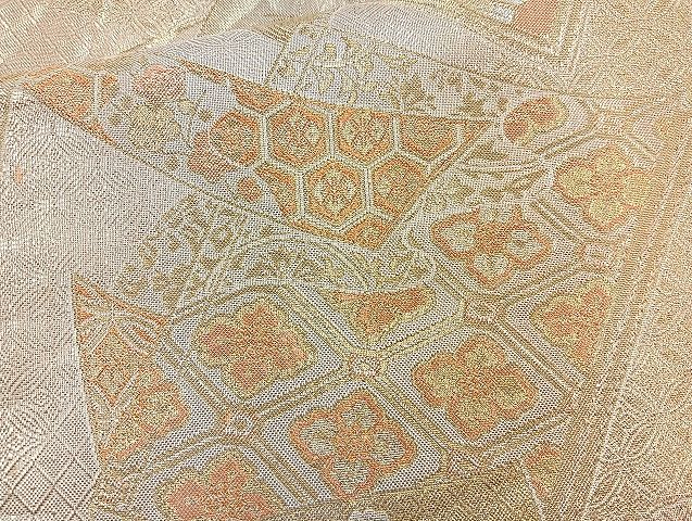 平和屋着物◎佐賀錦 六通柄袋帯 冊子短冊吉祥文 金銀糸 逸品 BAAK6133cm