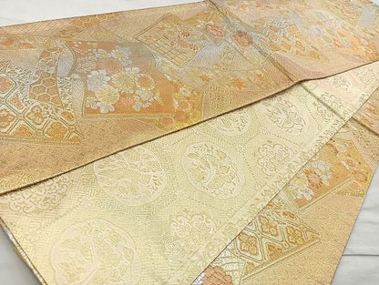 平和屋着物◎佐賀錦 六通柄袋帯 冊子短冊吉祥文 金銀糸 逸品 BAAK6133cm