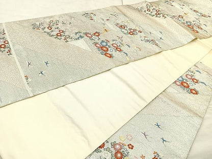 平和屋着物◎西陣 六通柄袋帯 唐織 小袖の調 銀糸 逸品 BAAK6144cm